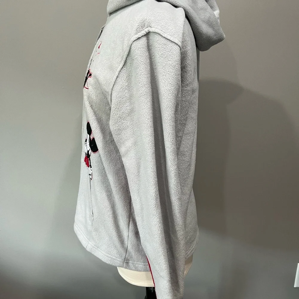 Mickey Mouse Wonderful World of Disney Gray & Red Fleece Full Zip Hoodie…‎
